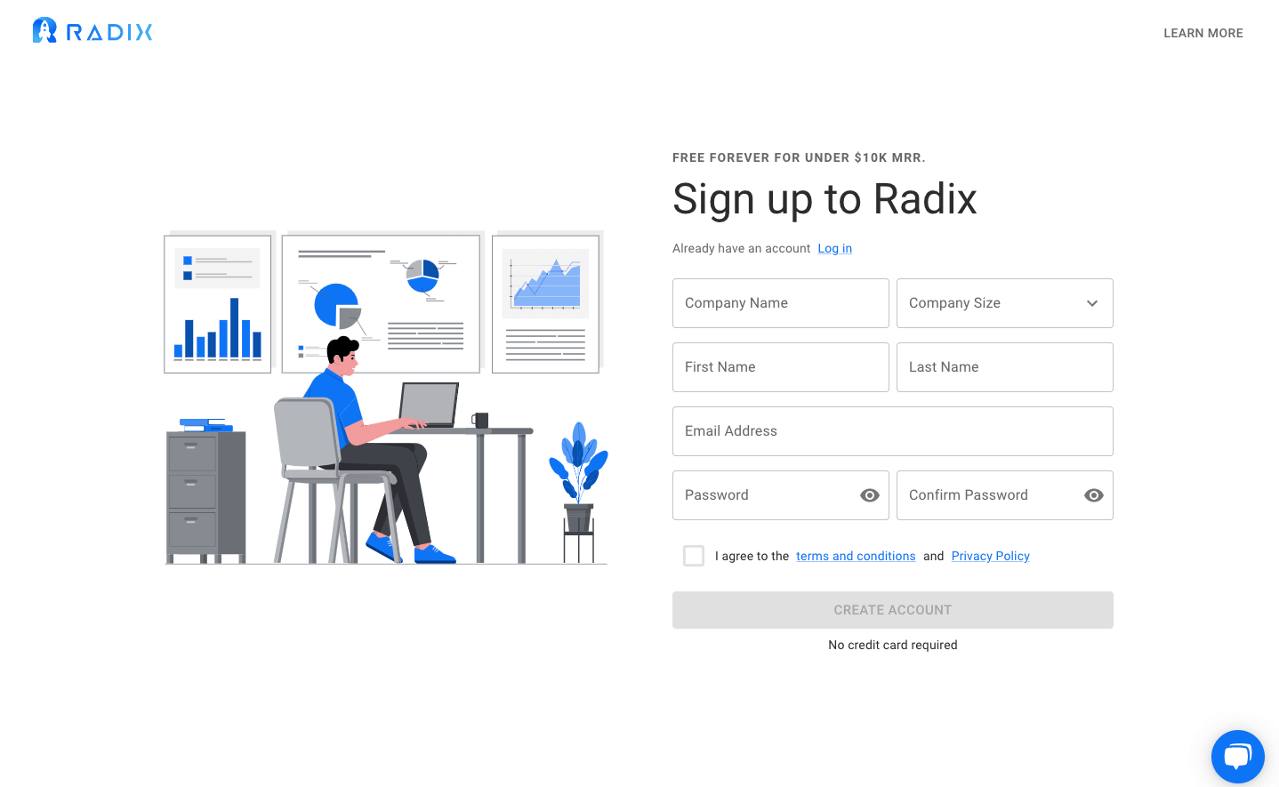 Radix Sign up